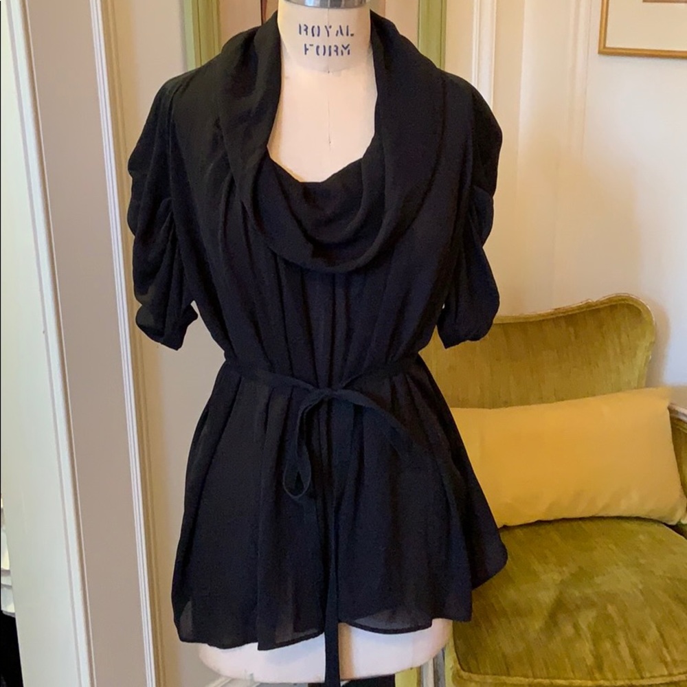 Zara black chiffon blouse